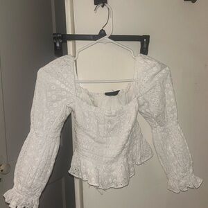 White Eyelet Women's Top